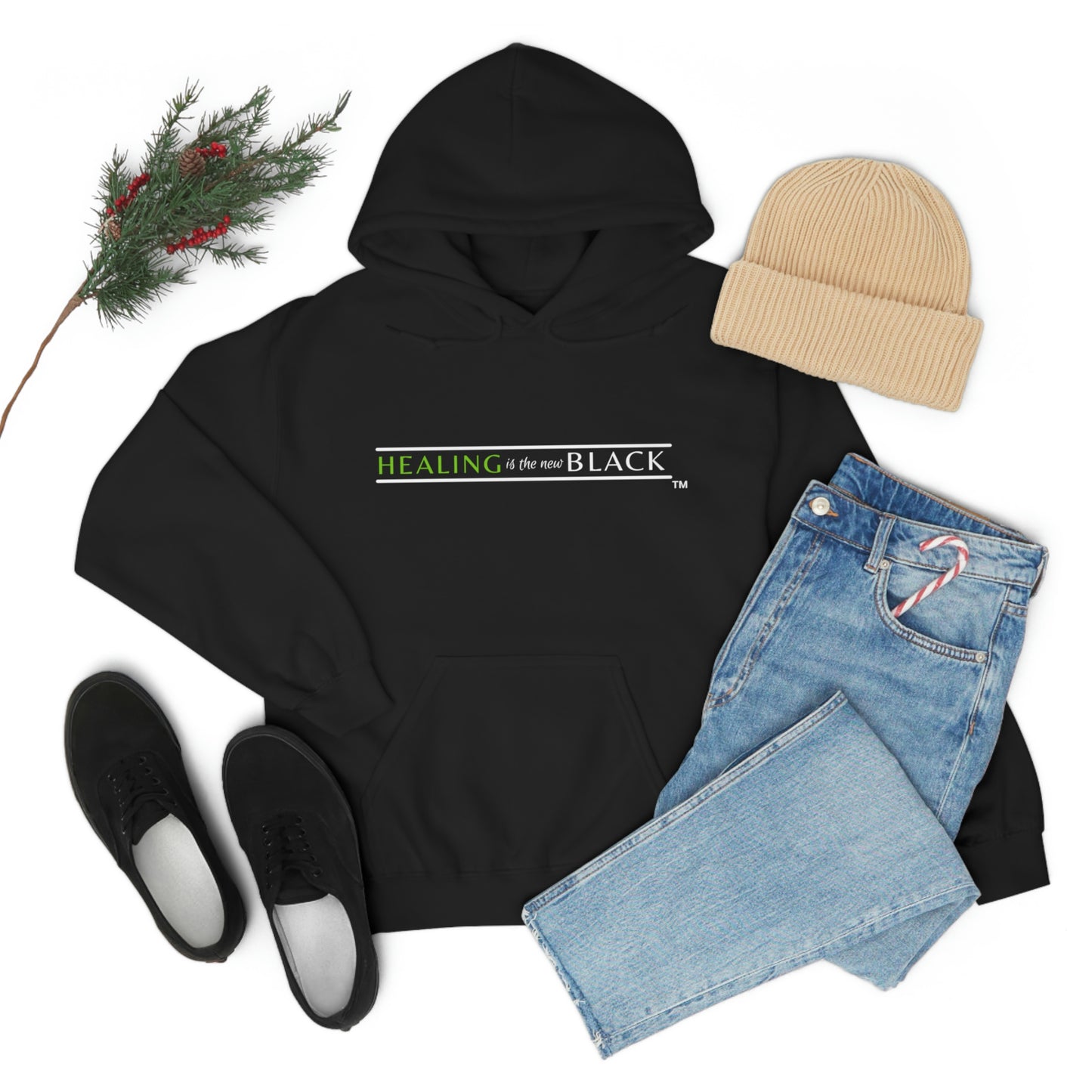 Healing is the new BLACK unisex Heavy Blend™ Hooded Sweatshirt